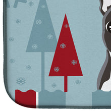 Load image into Gallery viewer, Winter Holiday Boston Terrier Dish Drying Mat – Absorbent, Artistic Kitchen Essentials BB1699DDM