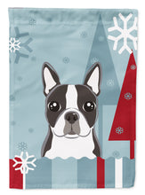 Load image into Gallery viewer, Winter Holiday Boston Terrier Garden Flag – Decorative Outdoor Yard Flag BB1699GF