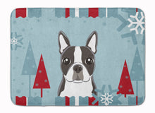 Load image into Gallery viewer, Winter Holiday Boston Terrier Machine Washable Memory Foam Mat BB1699RUG