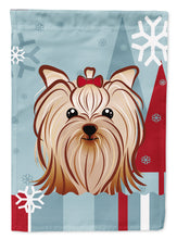 Load image into Gallery viewer, Winter Holiday Yorkie Yorkshire Terrier Garden Flag – Decorative Outdoor Yard Flag BB1700GF