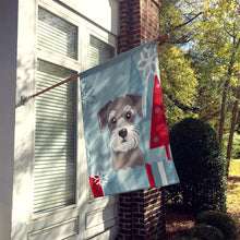 Load image into Gallery viewer, Winter Holiday Schnauzer Flag Canvas House Size BB1702CHF