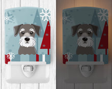 Load image into Gallery viewer, Winter Holiday Schnauzer Ceramic Night Light BB1702CNL