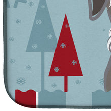 Load image into Gallery viewer, Winter Holiday Schnauzer Dish Drying Mat – Absorbent, Artistic Kitchen Essentials BB1702DDM