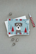 Load image into Gallery viewer, Winter Holiday Schnauzer Greeting Cards -  Blank Note Cards – 8-Pack of Artist-Designed Cards with Envelopes