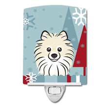 Load image into Gallery viewer, Winter Holiday Pomeranian Ceramic Night Light BB1703CNL