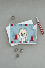 Load image into Gallery viewer, Winter Holiday Pomeranian Greeting Cards -  Blank Note Cards – 8-Pack of Artist-Designed Cards with Envelopes