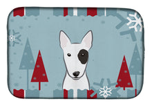 Load image into Gallery viewer, Winter Holiday Bull Terrier Dish Drying Mat – Absorbent, Artistic Kitchen Essentials BB1705DDM
