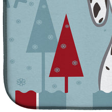 Load image into Gallery viewer, Winter Holiday Dalmatian Dish Drying Mat – Absorbent, Artistic Kitchen Essentials BB1706DDM