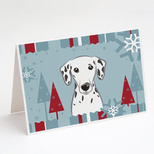Load image into Gallery viewer, Winter Holiday Dalmatian Greeting Cards -  Blank Note Cards – 8-Pack of Artist-Designed Cards with Envelopes