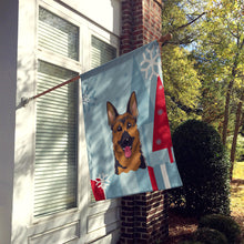 Load image into Gallery viewer, Winter Holiday German Shepherd Flag Canvas House Size BB1707CHF