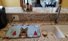 Load image into Gallery viewer, Winter Holiday German Shepherd Dish Drying Mat – Absorbent, Artistic Kitchen Essentials BB1707DDM