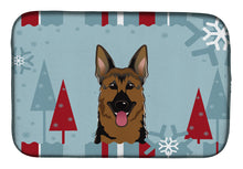 Load image into Gallery viewer, Winter Holiday German Shepherd Dish Drying Mat – Absorbent, Artistic Kitchen Essentials BB1707DDM