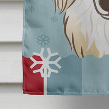 Load image into Gallery viewer, Winter Holiday Longhair Creme Dachshund Flag Canvas House Size BB1708CHF