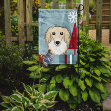 Load image into Gallery viewer, Winter Holiday Longhair Creme Dachshund Garden Flag – Decorative Outdoor Yard Flag BB1708GF