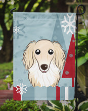 Load image into Gallery viewer, Winter Holiday Longhair Creme Dachshund Garden Flag – Decorative Outdoor Yard Flag BB1708GF
