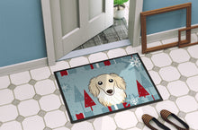 Load image into Gallery viewer, Winter Holiday Longhair Creme Dachshund Doormat - 24x36 Decorative Floor Mat – Indoor/Outdoor Rug with Artistic Flair BB1708JMAT