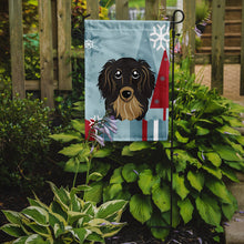 Load image into Gallery viewer, Winter Holiday Longhair Black and Tan Dachshund Garden Flag – Decorative Outdoor Yard Flag BB1709GF