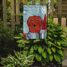 Load image into Gallery viewer, Winter Holiday Longhair Red Dachshund Garden Flag – Decorative Outdoor Yard Flag BB1710GF