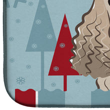 Load image into Gallery viewer, Winter Holiday Cocker Spaniel Dish Drying Mat – Absorbent, Artistic Kitchen Essentials BB1712DDM