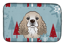 Load image into Gallery viewer, Winter Holiday Cocker Spaniel Dish Drying Mat – Absorbent, Artistic Kitchen Essentials BB1712DDM