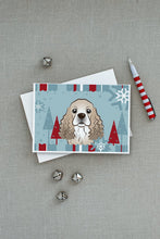 Load image into Gallery viewer, Winter Holiday Cocker Spaniel Greeting Cards -  Blank Note Cards – 8-Pack of Artist-Designed Cards with Envelopes