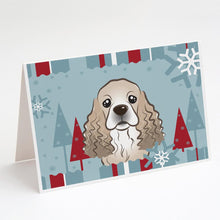 Load image into Gallery viewer, Winter Holiday Cocker Spaniel Greeting Cards -  Blank Note Cards – 8-Pack of Artist-Designed Cards with Envelopes