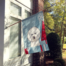 Load image into Gallery viewer, Winter Holiday Bichon Frise Flag Canvas House Size BB1713CHF