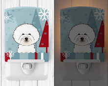 Load image into Gallery viewer, Winter Holiday Bichon Frise Ceramic Night Light BB1713CNL