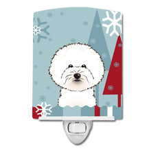 Load image into Gallery viewer, Winter Holiday Bichon Frise Ceramic Night Light BB1713CNL
