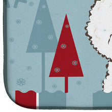 Load image into Gallery viewer, Winter Holiday Bichon Frise Dish Drying Mat – Absorbent, Artistic Kitchen Essentials BB1713DDM