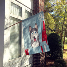Load image into Gallery viewer, Winter Holiday Alaskan Malamute Flag Canvas House Size BB1714CHF