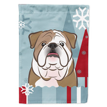 Load image into Gallery viewer, Winter Holiday English Bulldog  Flag Canvas House Size BB1715CHF