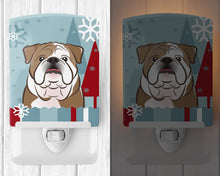 Load image into Gallery viewer, Winter Holiday English Bulldog  Ceramic Night Light BB1715CNL