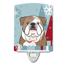 Load image into Gallery viewer, Winter Holiday English Bulldog  Ceramic Night Light BB1715CNL