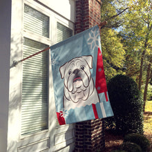 Load image into Gallery viewer, Winter Holiday White English Bulldog  Flag Canvas House Size BB1716CHF