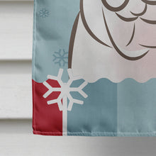 Load image into Gallery viewer, Winter Holiday White English Bulldog  Flag Canvas House Size BB1716CHF