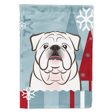 Load image into Gallery viewer, Winter Holiday White English Bulldog  Flag Canvas House Size BB1716CHF