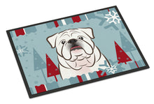 Load image into Gallery viewer, Winter Holiday White English Bulldog  Doormat - 24x36 Decorative Floor Mat – Indoor/Outdoor Rug with Artistic Flair BB1716JMAT
