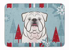 Load image into Gallery viewer, Winter Holiday White English Bulldog  Machine Washable Memory Foam Mat BB1716RUG