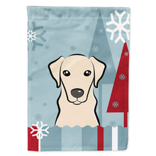 Load image into Gallery viewer, Winter Holiday Yellow Labrador Flag Canvas House Size BB1718CHF
