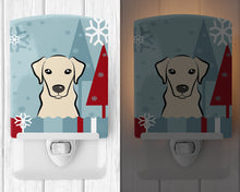 Load image into Gallery viewer, Winter Holiday Yellow Labrador Ceramic Night Light BB1718CNL