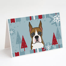 Load image into Gallery viewer, Winter Holiday Boxer Greeting Cards -  Blank Note Cards – 8-Pack of Artist-Designed Cards with Envelopes