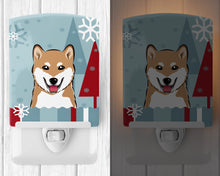 Load image into Gallery viewer, Winter Holiday Shiba Inu Ceramic Night Light BB1721CNL