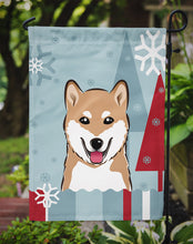 Load image into Gallery viewer, Winter Holiday Shiba Inu Garden Flag – Decorative Outdoor Yard Flag BB1721GF