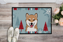 Load image into Gallery viewer, Winter Holiday Shiba Inu Doormat - 24x36 Decorative Floor Mat – Indoor/Outdoor Rug with Artistic Flair BB1721JMAT