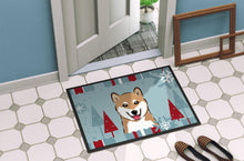 Load image into Gallery viewer, Winter Holiday Shiba Inu Doormat - 24x36 Decorative Floor Mat – Indoor/Outdoor Rug with Artistic Flair BB1721JMAT