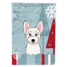 Load image into Gallery viewer, Winter Holiday Westie Flag Canvas House Size BB1722CHF