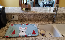 Load image into Gallery viewer, Winter Holiday Westie Dish Drying Mat – Absorbent, Artistic Kitchen Essentials BB1722DDM