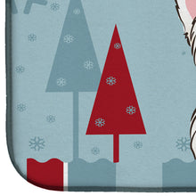 Load image into Gallery viewer, Winter Holiday Westie Dish Drying Mat – Absorbent, Artistic Kitchen Essentials BB1722DDM