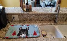 Load image into Gallery viewer, Winter Holiday French Bulldog Dish Drying Mat – Absorbent, Artistic Kitchen Essentials BB1723DDM